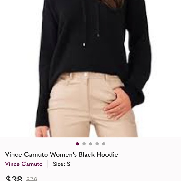 Vince Camuto Black Drawstring Joggers and Hoodie - Picture 3 of 9